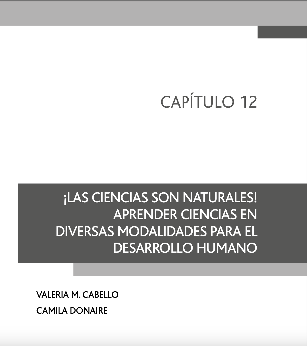 ¡Las Ciencias son naturales! Aprender ciencias en diversas modalidades para el desarrollo humano